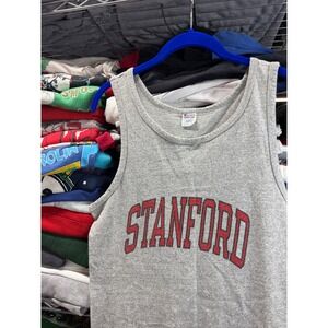 Vintage Champion Stanford University Tank Top Heather Gray Mens Medium USA Made